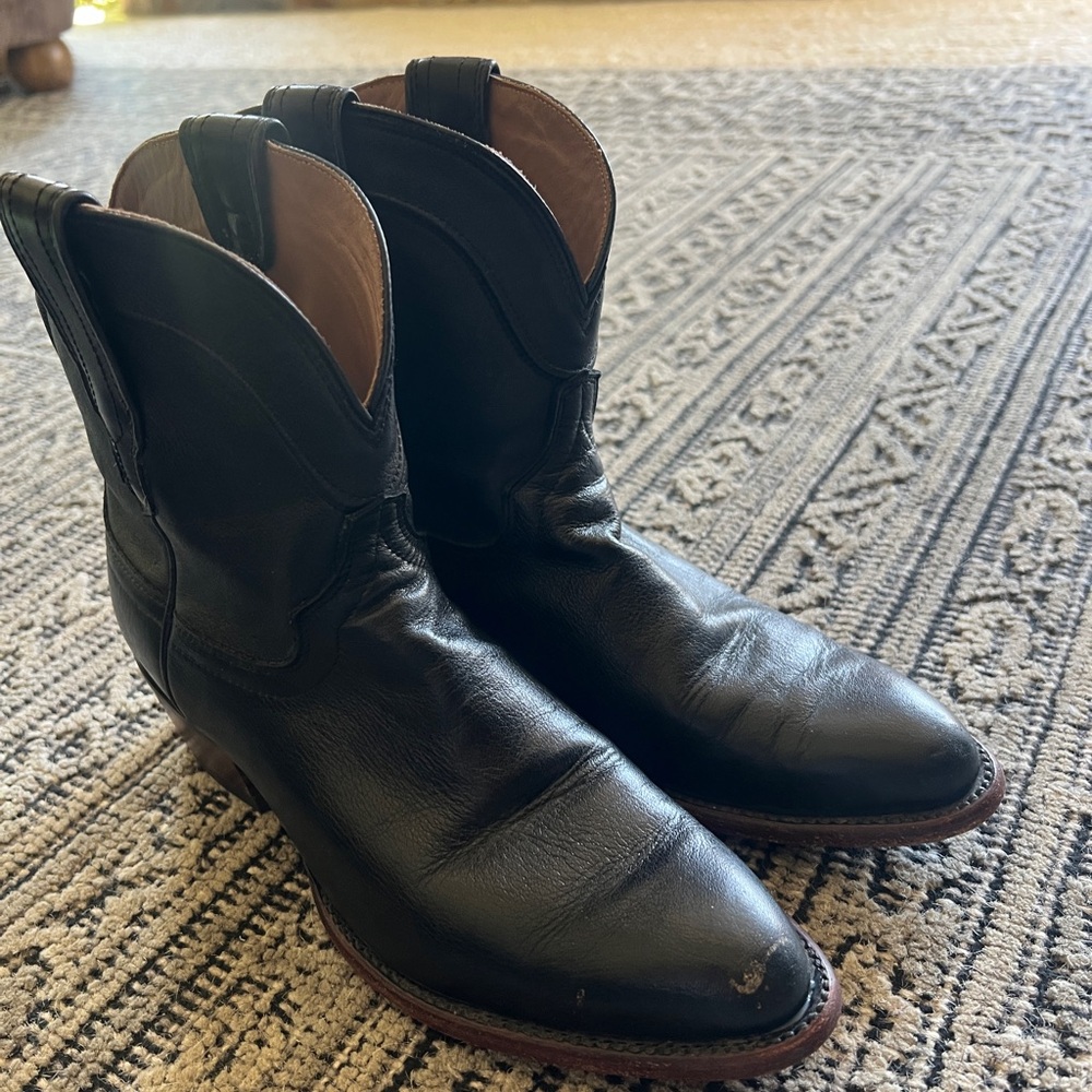 Tecovas Black Leather Ankle Boots - Picture 3 of 10